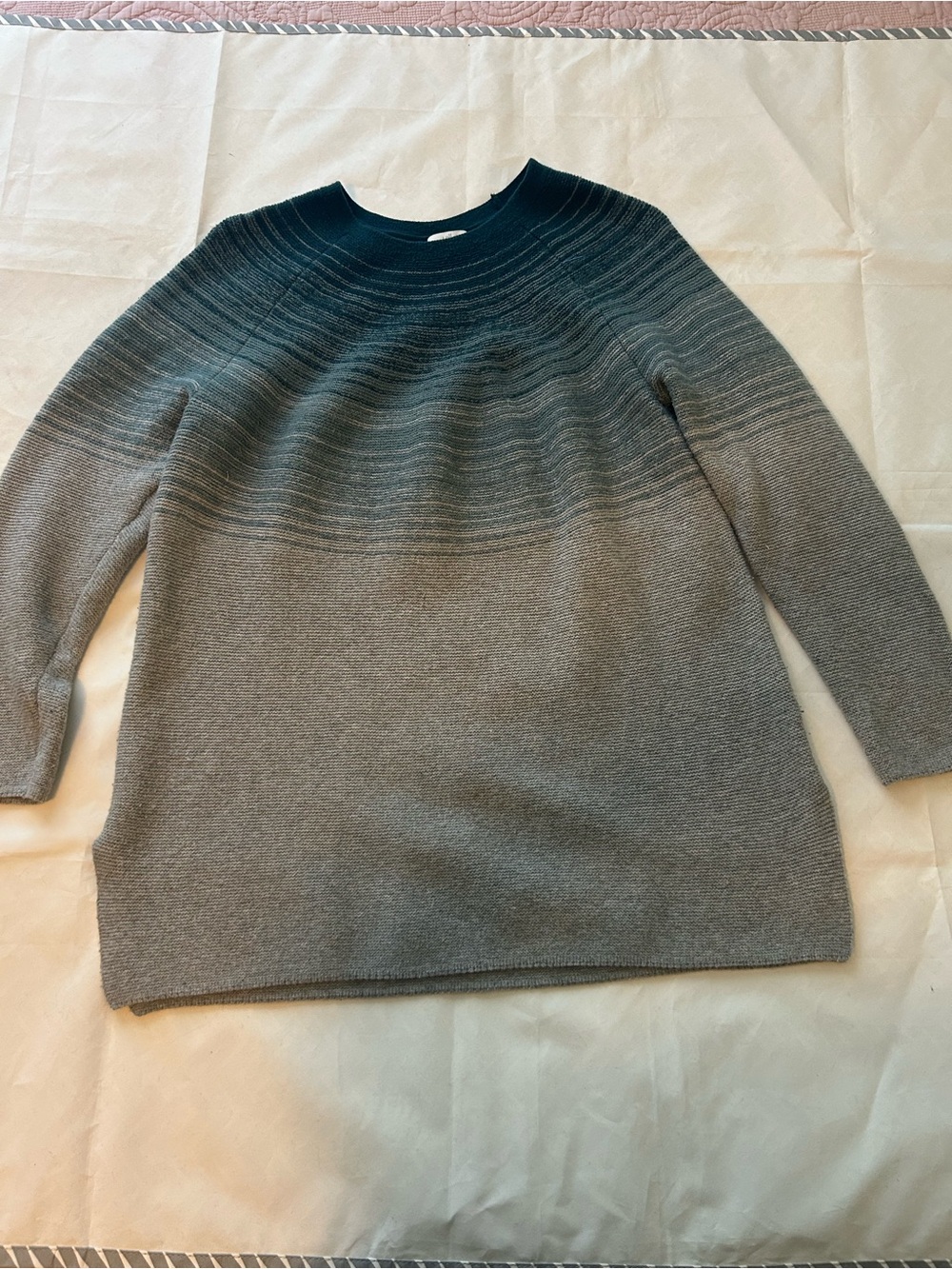 J. Jill Crewneck Sweater Blue Gray Medium Petite